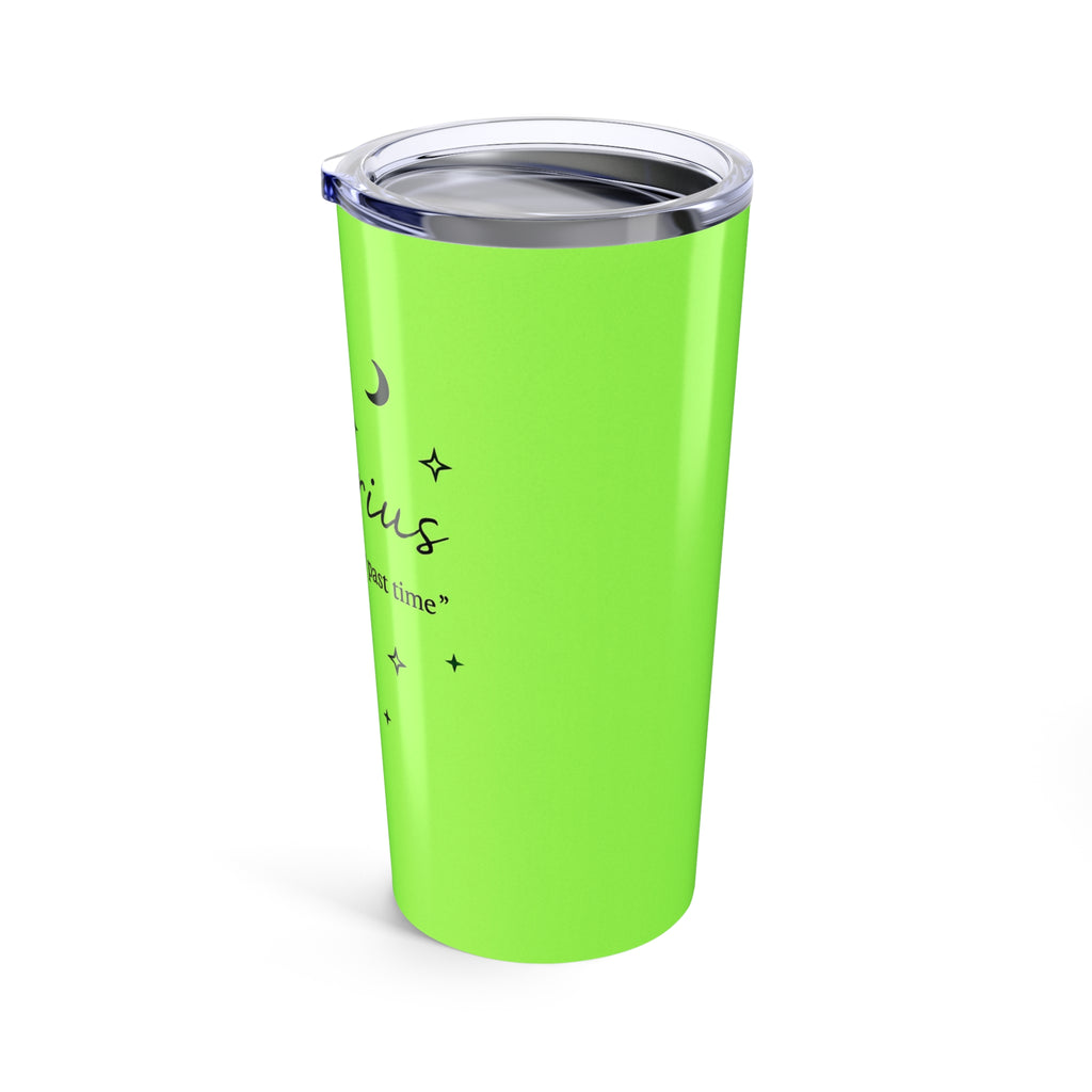 Aquarius Zodiac 20oz Tumbler — Neon Green Horoscope Travel Mug