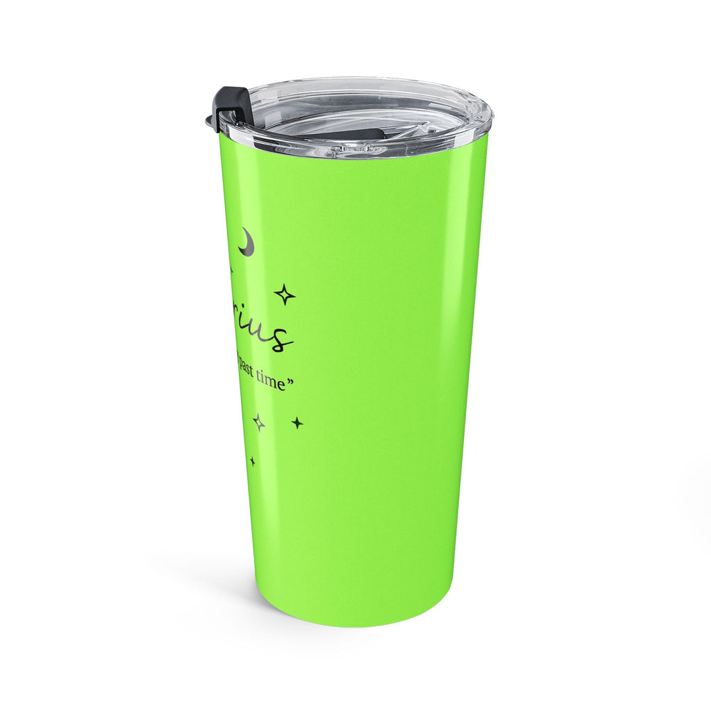 Aquarius Zodiac 20oz Tumbler — Neon Green Horoscope Travel Mug