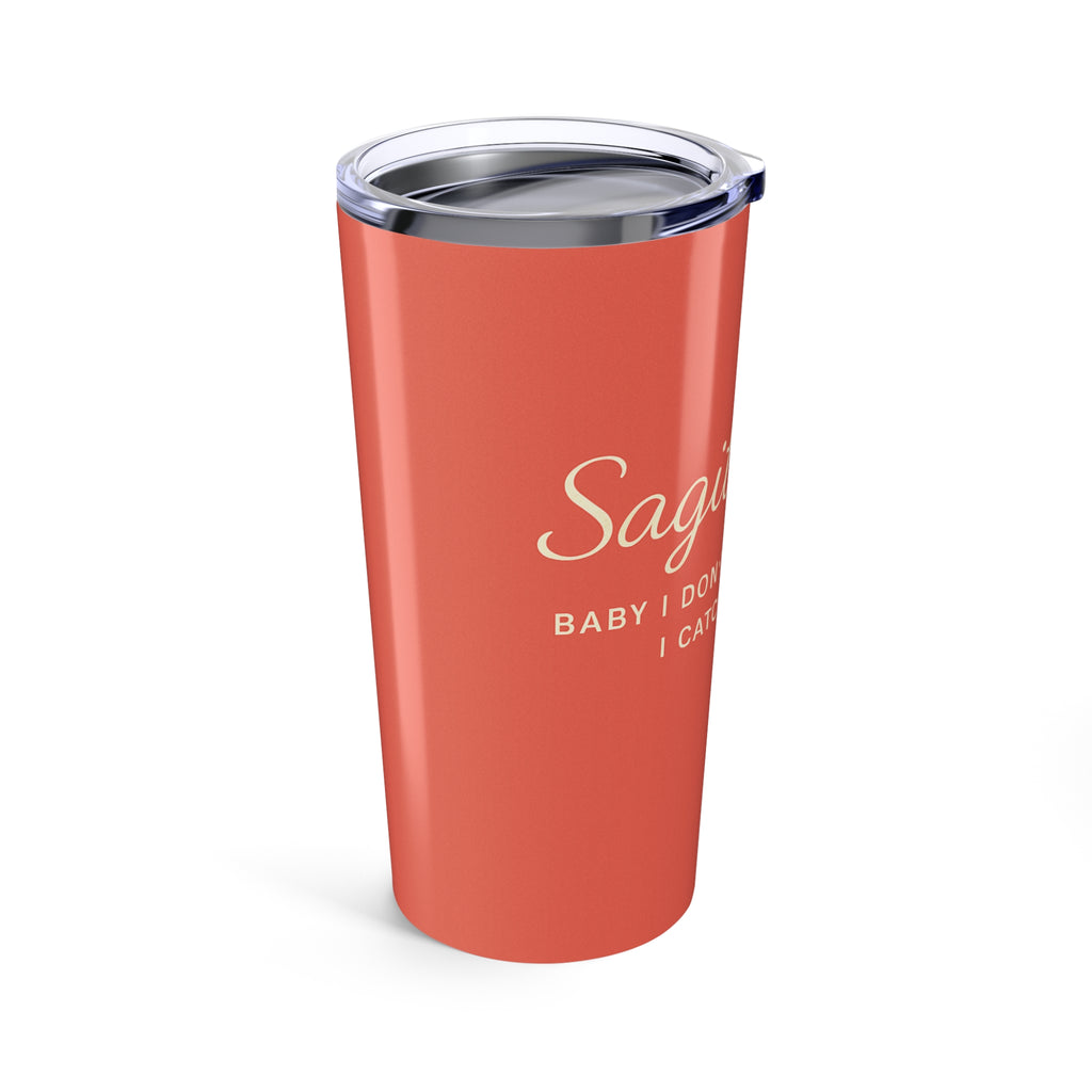 Sagittarius 20oz Tumbler – 'I Don't Catch Feelings, I Catch Flights' Travel Coffee Cup