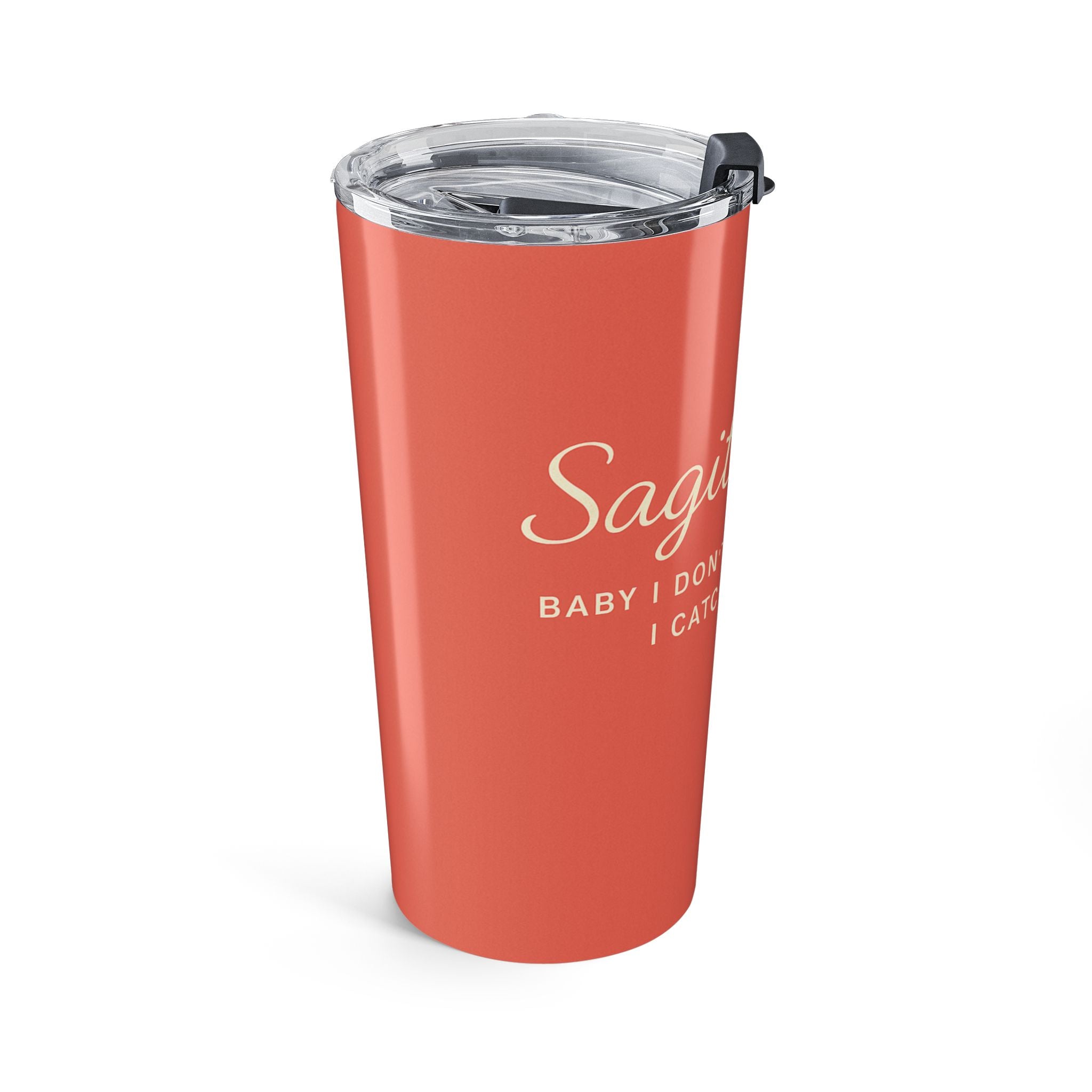 Sagittarius 20oz Tumbler – 'I Don't Catch Feelings, I Catch Flights' Travel Coffee Cup