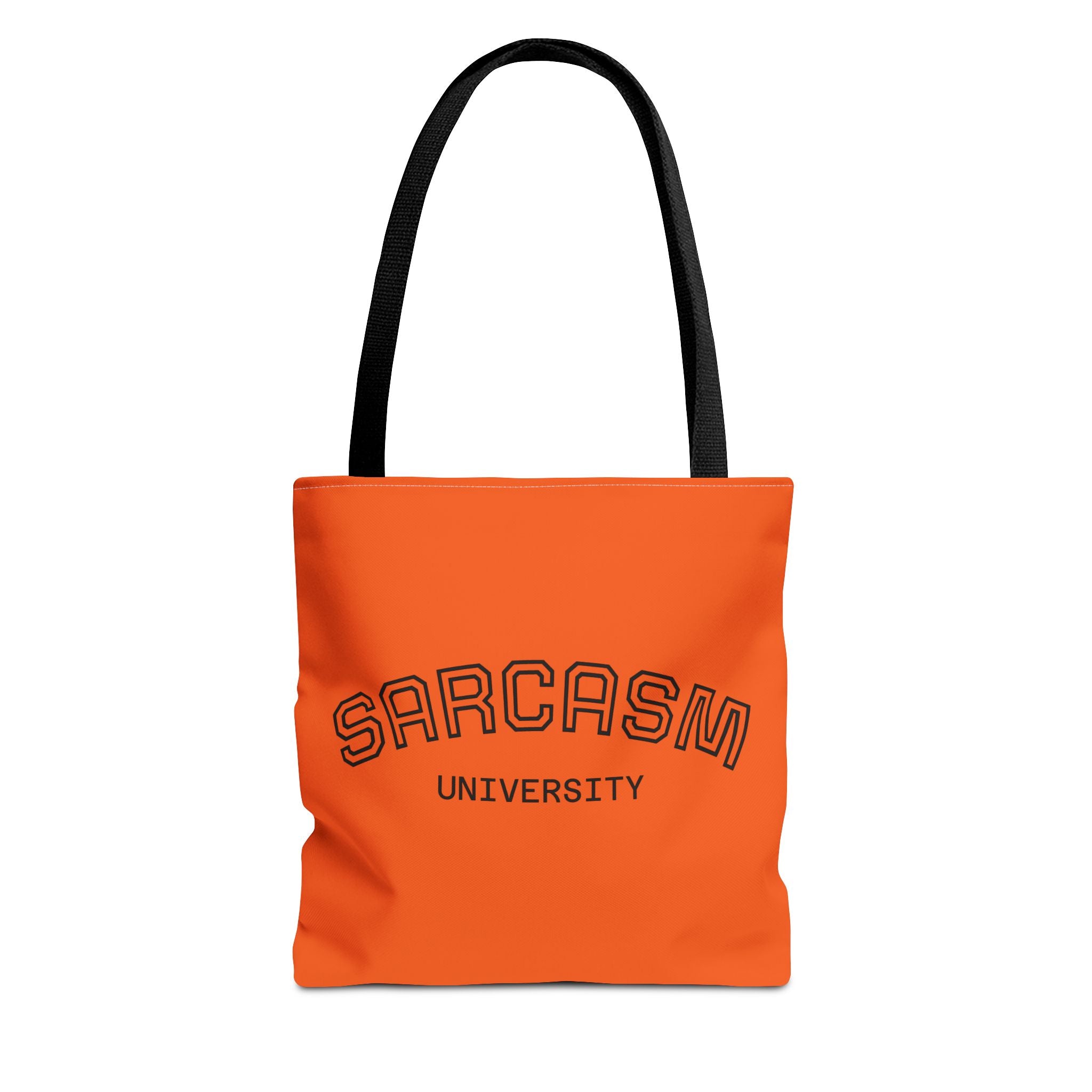 Sarcasm University Tote Bag, Funny Tote, Gift for Students, Everyday Use, Sarcastic Humor, Orange Canvas Bag